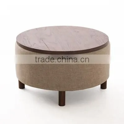 Wooden Coffee Table With Round Storage Ottoman AM-5005 Quality Choice photo-3