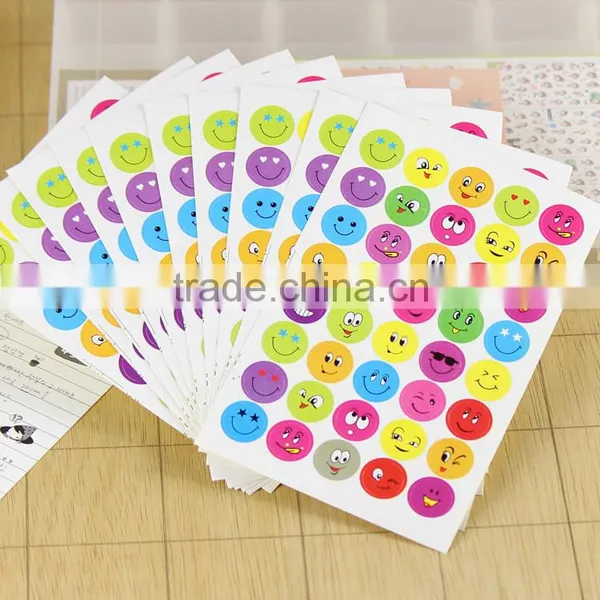 Smile Shape Round Paper Sticker for Kids/removable Custom Paper Sticker photo-2