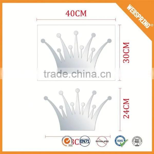 Removable Transparent Crown Vinyl Barthroom Mirror Wall Sticker photo-2
