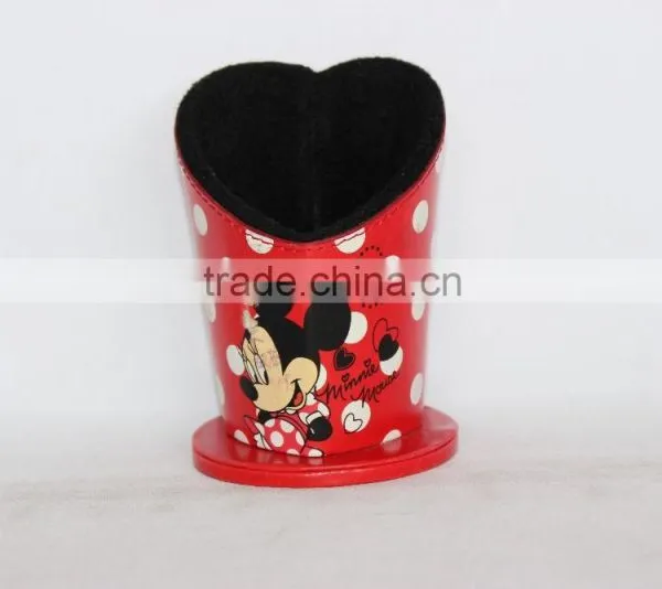 Cute Heart-shaped Cardboard Pen Holder/Colorful Faux Leather Pencil Box photo-2