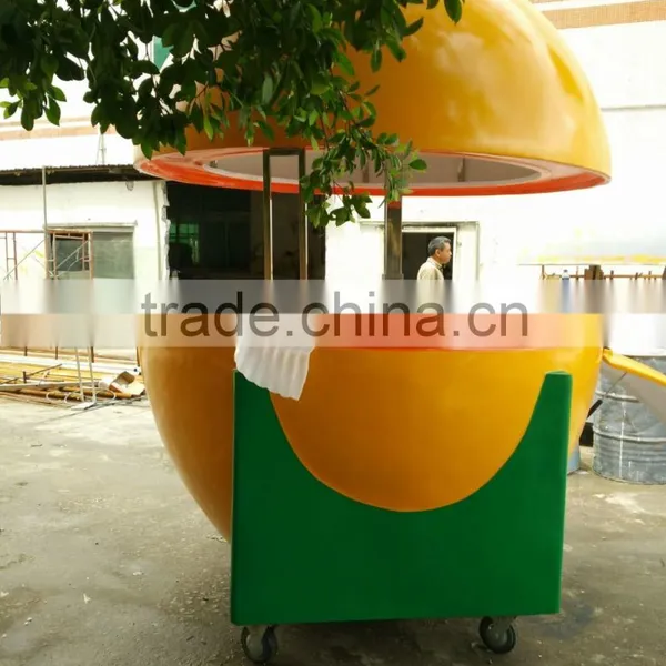 Mobile Trailor Kiosk Juice Bar Portable Food Catering Cart for Sale, photo-2