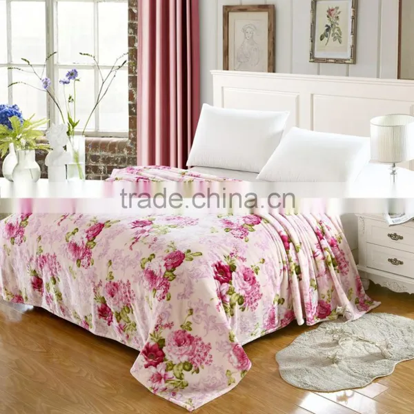 2016 Warm Colorful Floral Flower Printing Cotton Blanket photo-2