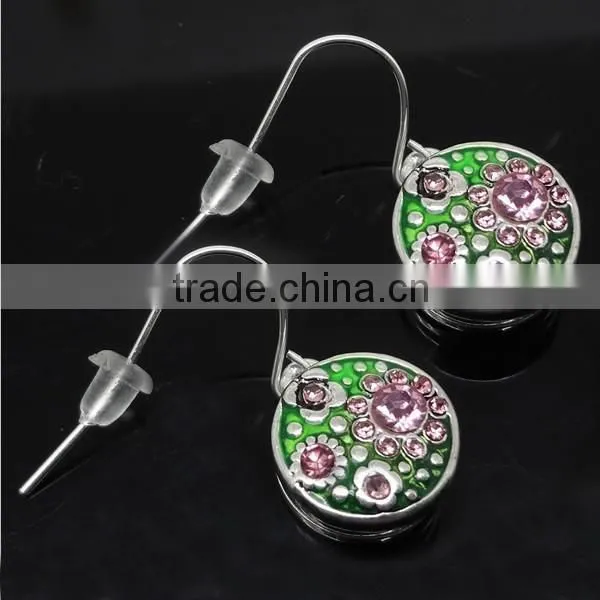Hot Sale Custom Metal Snap Button Earring High Quality Round Button Earrings