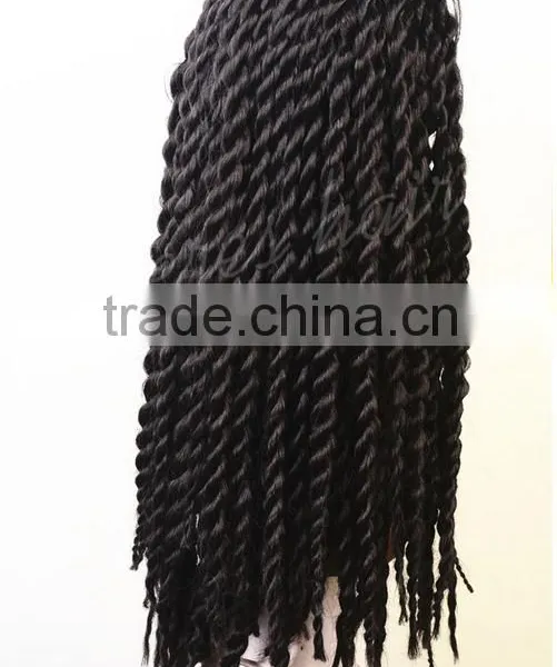 100% Japanese Fiber Havana Mambo Twist Crochet Braids Synthetic Lace Front Wig Wtih Baby Hair photo-4