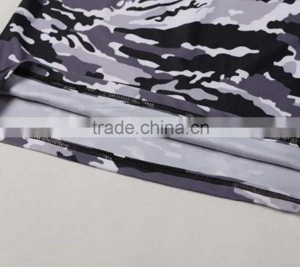 Crew Neck Sublimation Camouflage T-shirt Fitness Compression Sports Camo t Shirt photo-5