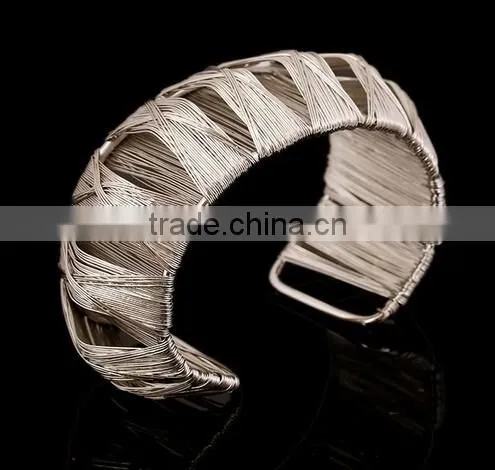 Women Fashion Popular European Gold Silver Plated Open Metal Cuff Bracelet Gift photo-5