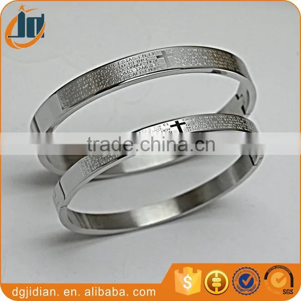 Stainless Steel Religious Bracelets Simple Style Rose Gold Cuff Bracelets photo-6