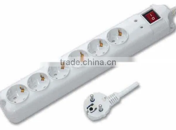 European 6 Outlets Power Strip With Switch