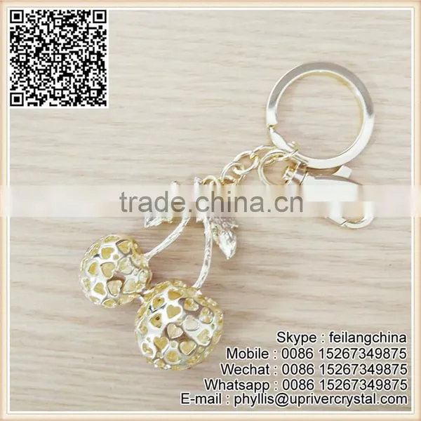 Factory Cheap Sale Fashion Key Ring Jewelry Artificial Cherry Keychain For Decoration photo-4