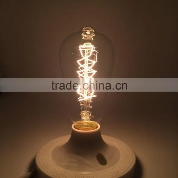 Antique Vintage Edison Bulb ST64 40W E27,ST64 Spiral Style Edison Bulbs 220v-240v photo-2