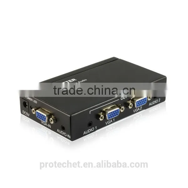 Metal Case 2 Port VGA Splitter 1 In to 2 Out Dual Display Video Amplifier Bandwidth to 500MHz photo-4