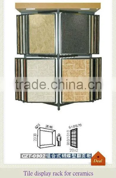 Assorted turn page tile display display stand