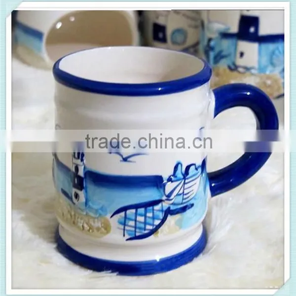 Mediterranean Style Plain Ceramic Mug With Mediterranean Style Logo photo-2