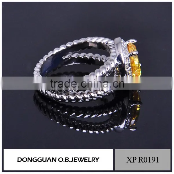 Diamond Drill Bit Engagement Ring With Yellow Diamond Wedding Ring photo-4