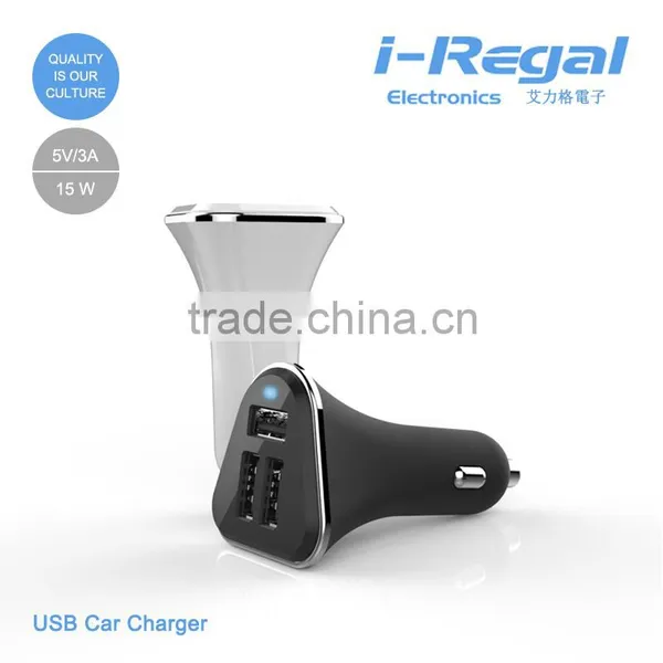 3-USB Ports Car Charger With Highlight Fireproofing Housing photo-5