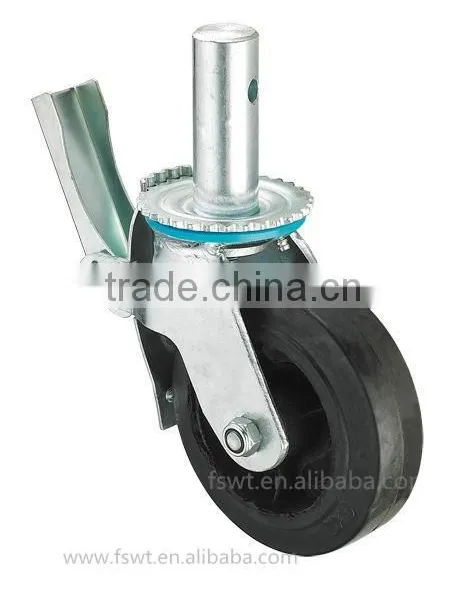 2015 Newest Roller Bearing Double Brake Rubber Industrial Casters photo-4