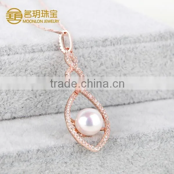 Factory Supply 925 Sterling Silver Pearl Wedding Jewelry, Pearl Bridal Jewelry Pearl Pendants photo-5