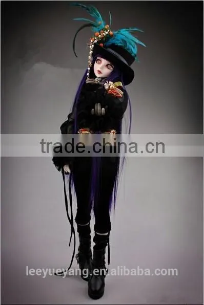 Heat Resistant Straight Dark Purple 1/4 Bjd Doll Wigs photo-2