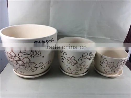Ceramic Flower Pot Different Size With Same Pattern photo-3