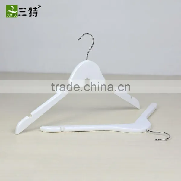 Wood White Shirt Hanger With Notches photo-2
