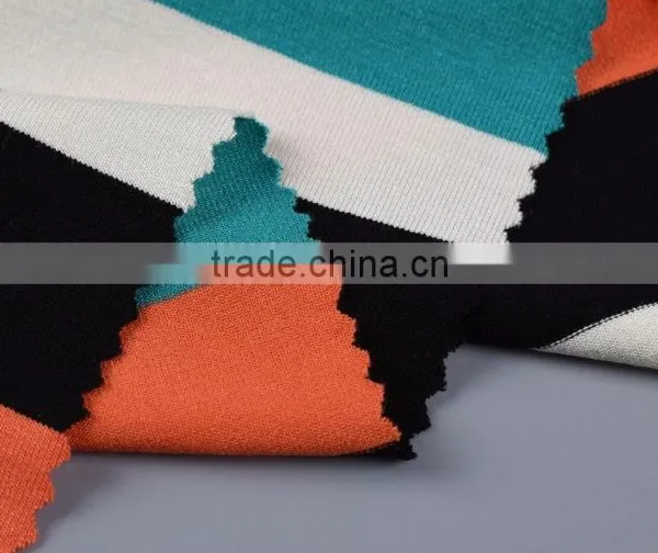New Products 2016 Viscose Spandex Yarn Dyed Striped Single Jersey Fabric photo-2