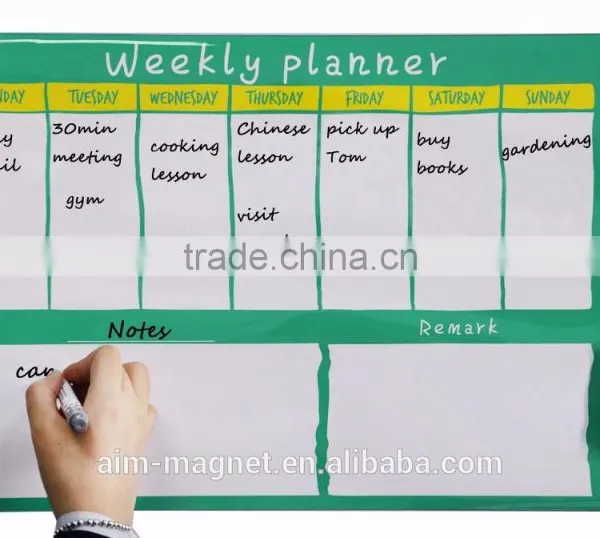Magnetic Dry Erase Wall Sticker Printed Whiteboard Weekly Calendar 60 x 40 cm photo-5
