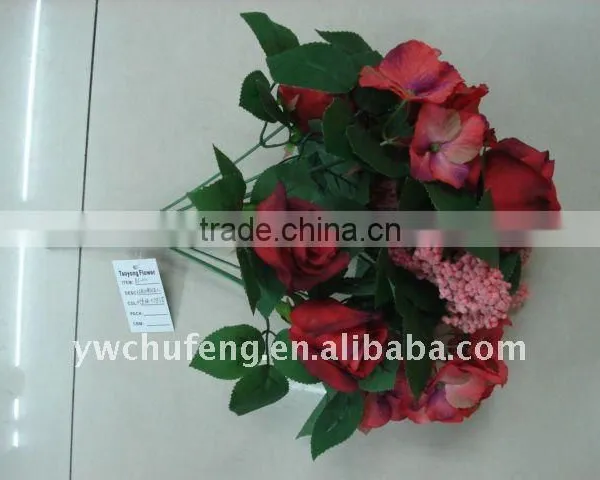10 Centre Bundle Artificial Rose With Foam Flowers