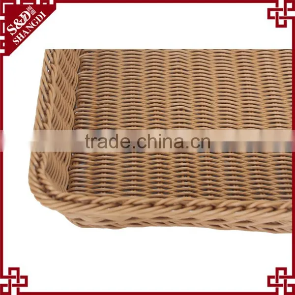 S&D Wholesale Brown Plastic Rattan Wedding Fruit Basket Decoration photo-5