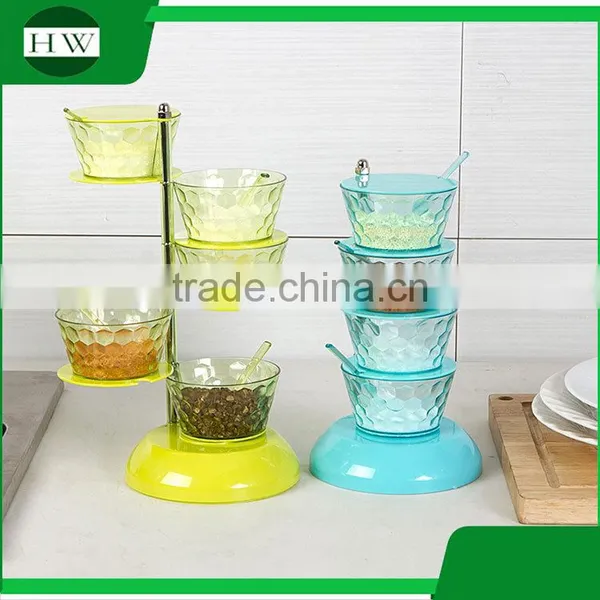 Kitchen Accessories Plastic Rotate Seasoning Pot Condiment Container Spice Pots Box Tin Bottle Jar photo-3