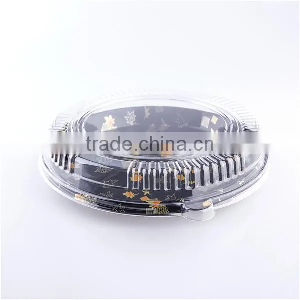 Japanese Round Big Disposable Plastic Sushi Tray With Lid photo-2