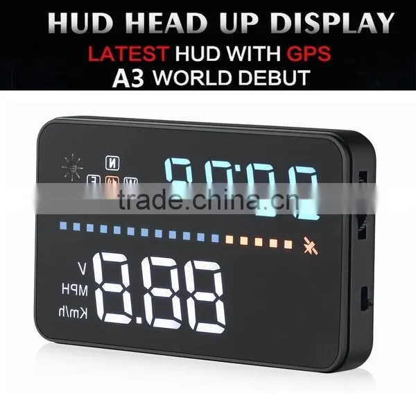 3.5'' GPS Universal Car HUD Head Up Display Car Alarm System Speed Warning With Campass photo-5