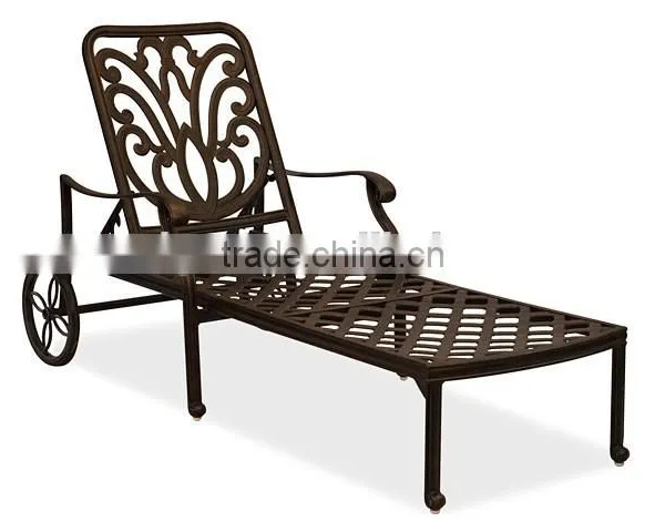 SIGMA Cast Aluminum Furniture Back Adjustable Sun Lounger