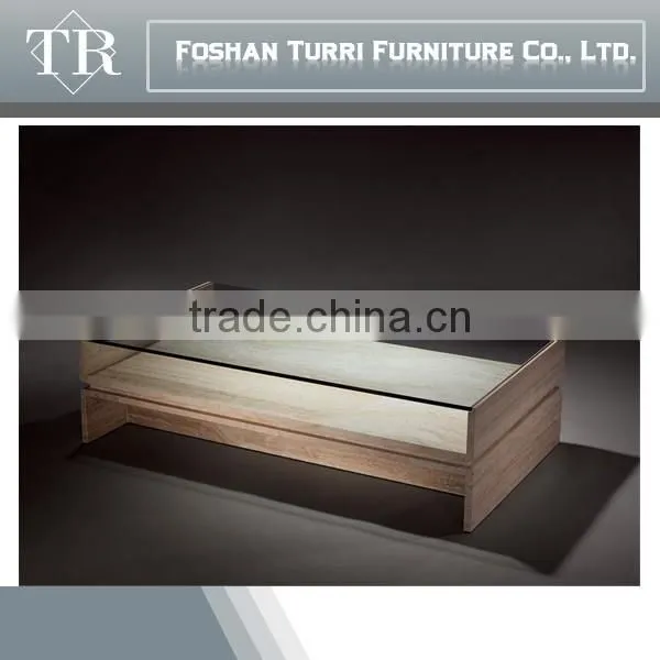 Italian Style Travertine Glass Top Home Coffee Table photo-4
