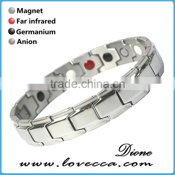 Factory Wholesale Stainless Steel Mens Health Bio Magnetic Energy Bracelet photo-3