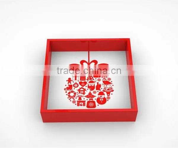 Set of Christmas Lacquer Coaster, Placemat, Tray and Tissue Box photo-4