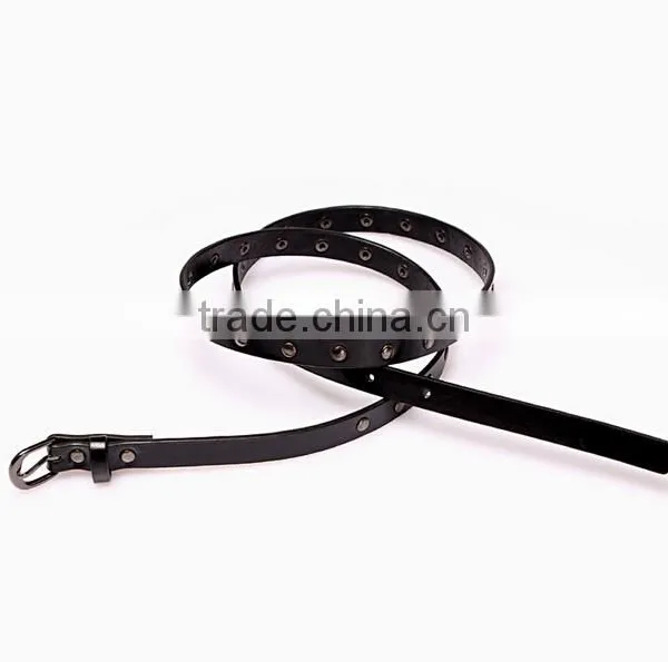 Wholesale Rivets Decorated D Buckle Sex Girl Thin PU Knot Waist Belt photo-2