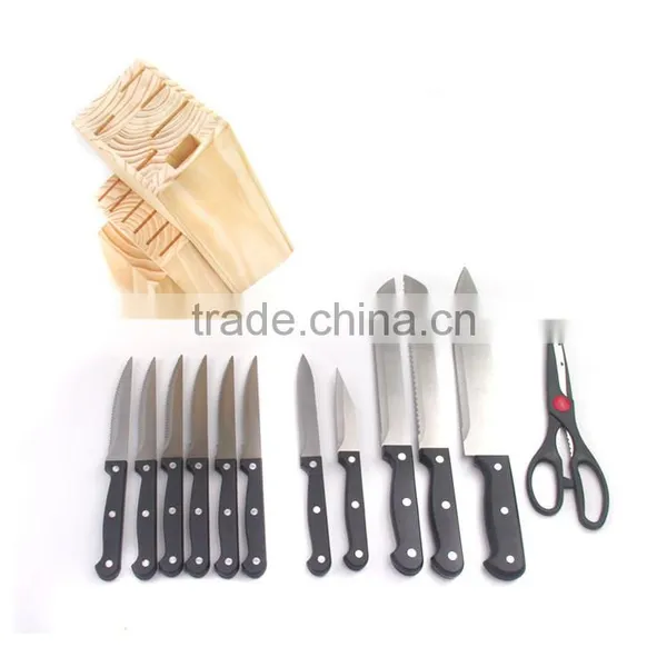 13pcs Stainless Steel Kitchen Knife Kit for Kitchenware pp Full Tang Handle photo-2