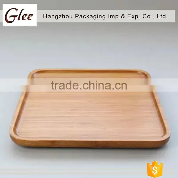 Engraved Polish Fancy Bamboo Plate for Resturant /home Wooden Bread Tray Wooden Food Plate photo-2