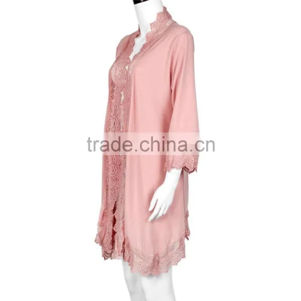 Women's Summer Casual Beach Kimono Cover Up 3/4 Sleeve Floral Lace Kimono Cardigan Swimwear Cover Up Beachwear photo-3