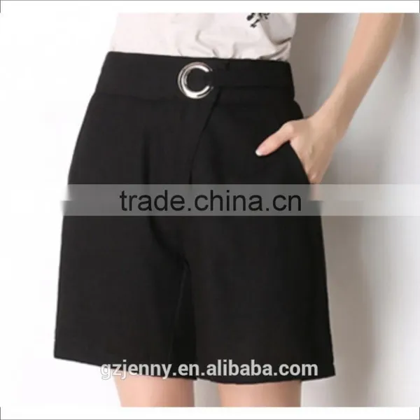 Basic Fresh Blue Casual Dame Bermuda Hose Women Shorts photo-4