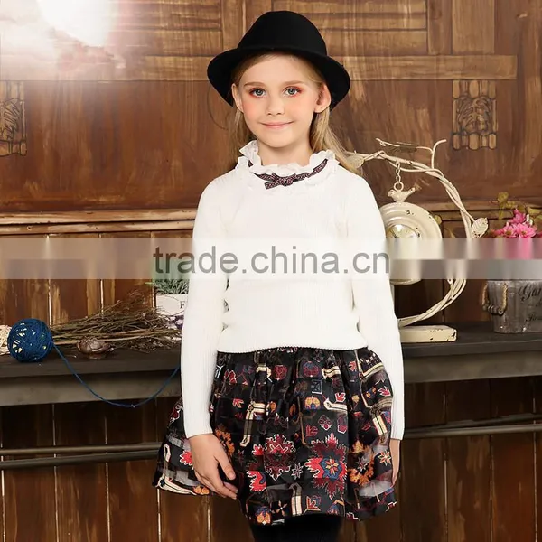 S32484W Baby Girls Sweater Autumn Cottons Sweater Knitted Pullover Warm Turtleneck Sweater photo-2