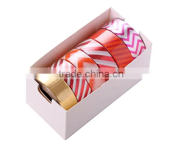 6 Pure Colors Washi Tape One Set Adhesive Paper Fringe Pattern 1.5cm*10m photo-4