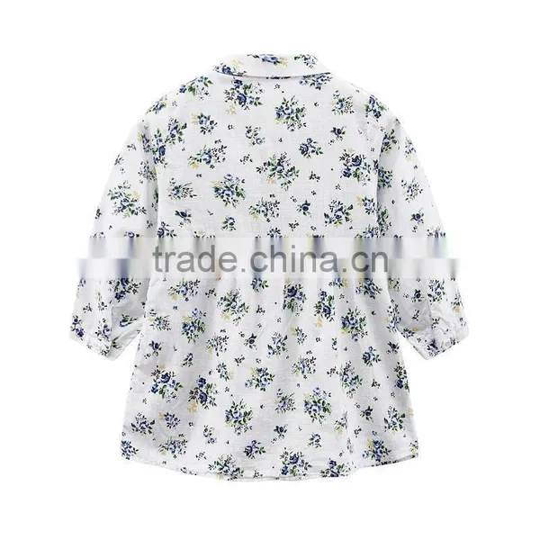 Wholesale Sweet Style Long Sleeve Flower Printing Kids Dress photo-2