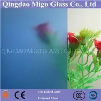 3-15mm Acid Etched Blue Glass, Frosted Glass