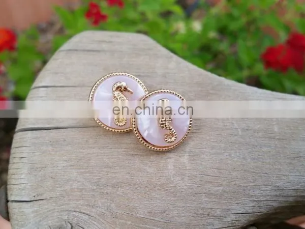 Summer Seahorse Starfish and Anchor Tortoise Shell Stud Earrings photo-3