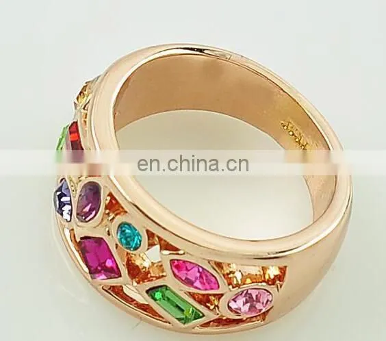 Fashion Thumb Forefinger Middle Finger Rings for Men Women Unisex With Austrian Crystal Gold Plated photo-6