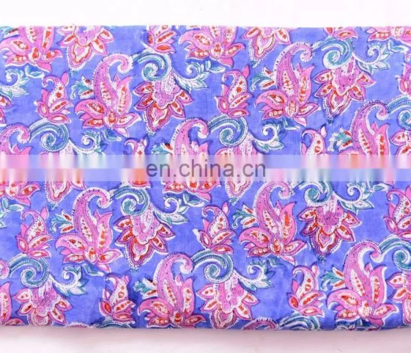 Indian New Hand Block Cotton Fabric Crafting Dressmaking Sewing Fabric By Meter photo-3