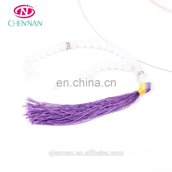 White Glass Crystal Beads Religious Rosary Beads Rondelle 33 Muslin Cathotic Tesbih Bracelet With Tassel
