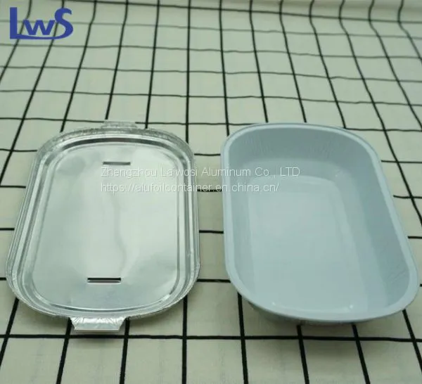 Wholesale High Quality Airline Food Packaging Disposable Smooth Wall Aluminum Foil Container photo-2