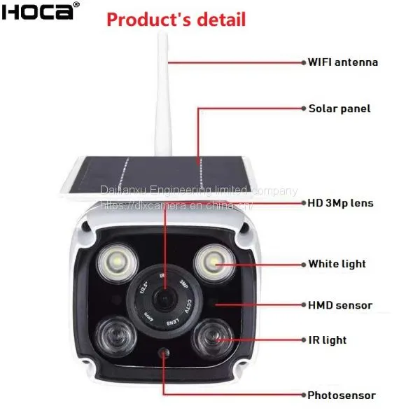 Newest Technology 1080P 2Mp Solar Wireless Max.128G SD HMD IP IR Camera With Two Ways Audio and APP photo-5